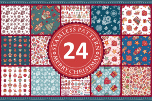 24 Christmas Seamless Pattern and Clipart