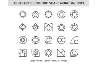 Abstract Geometric Shape Monoline 03: A Refined Monoline Option for Designers and Brand Builders