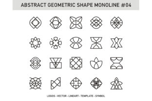 Abstract Geometric Shape Monoline 04