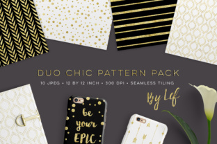 Digital Paper Pack Black White Gold: Minimalist Elegance for Creative Projects