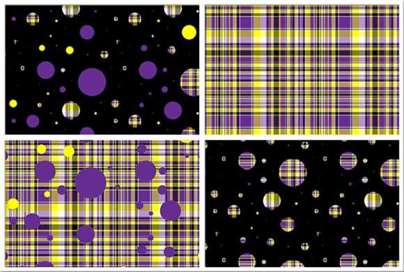 Polka Plaid, Purple Yellow
