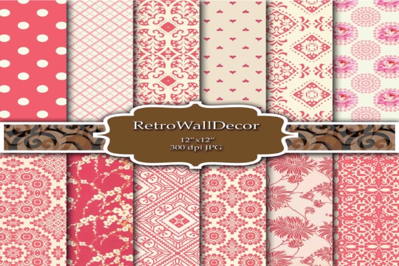 Retro Digital Papers Floral