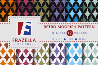 Retro Endless Moorish Circle Pattern Digital Paper Collection