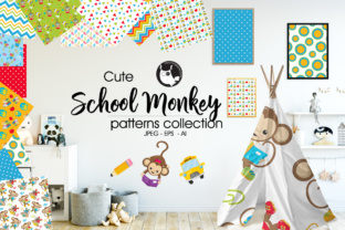 School Monkey: Elevating Visual Communication with Super Cute, High-Quality Pattern Background Design