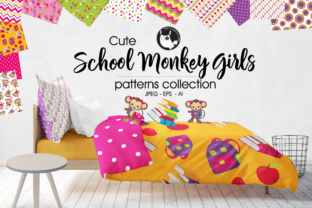 School Monkey Girls Pattern Backgrounds
