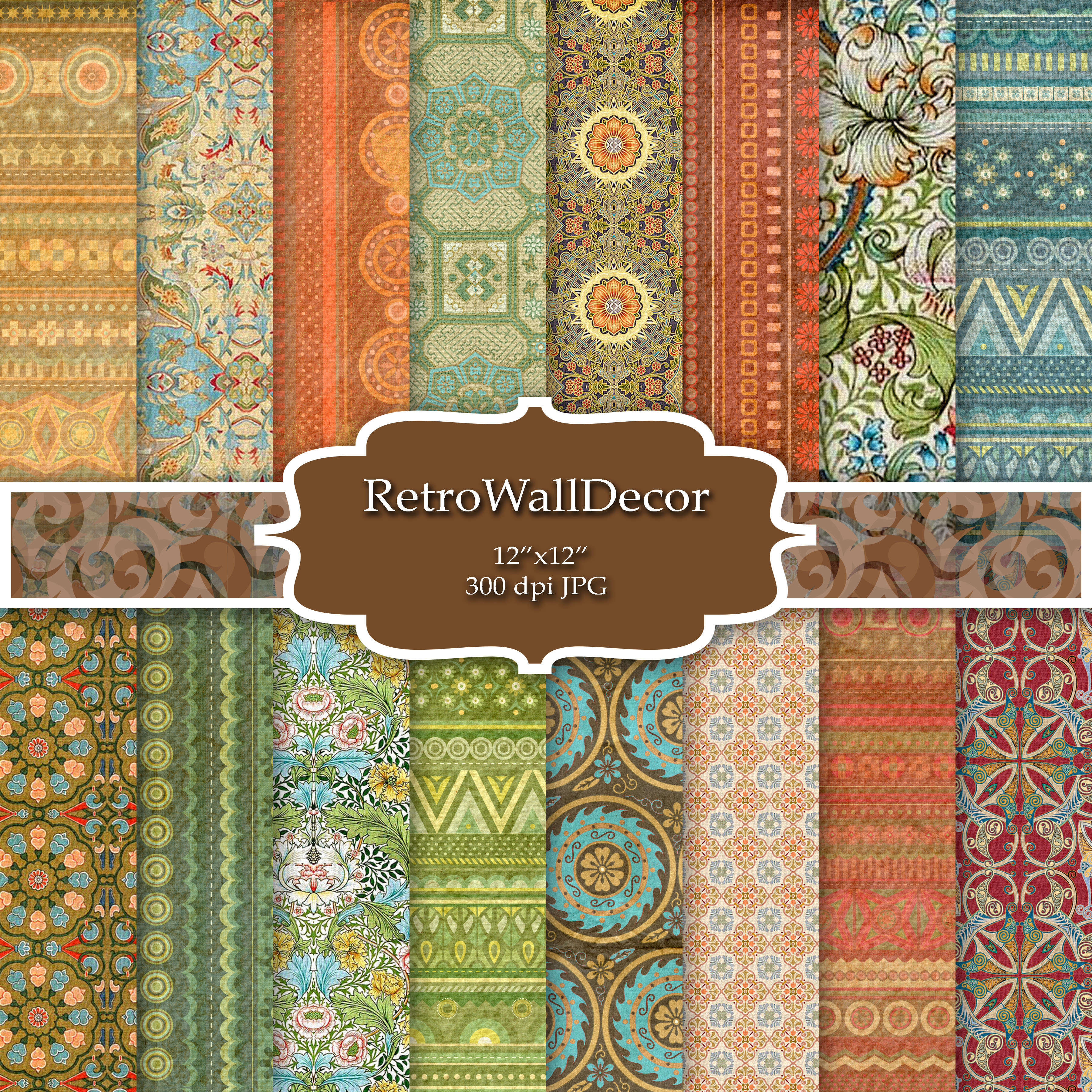 Vintage Exotic Digital Paper